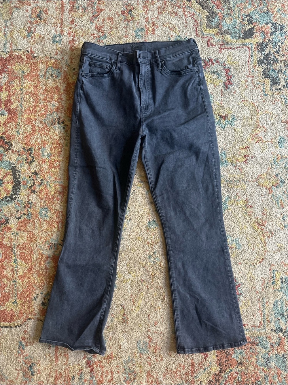 MOTHER Women's Black Ankle-Length Jeans